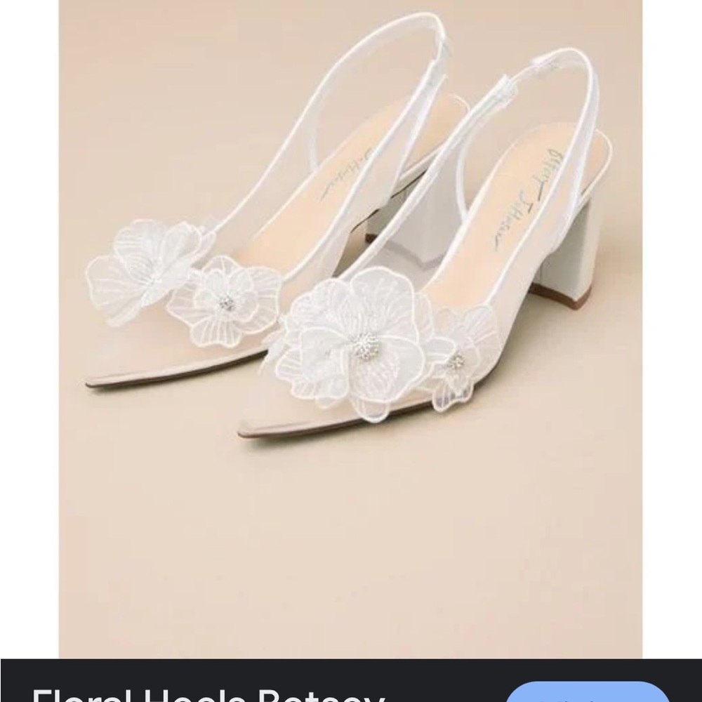 Blue by Betsey Johnson White Floral Heels